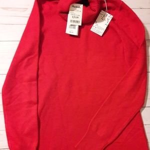 French Connection red slim tunic turtleneck